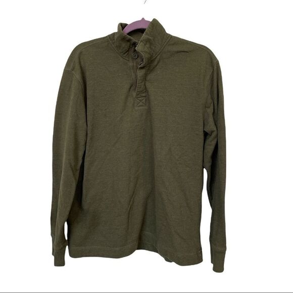 Merona Green Henley Sweatshirt Size L - Picture 1 of 8